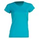 T-shirt  femme - Col V uni 100% coton - Manches courtes - 10 coloris