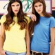 T-shirt femme uni 100% coton - Manches courtes - 22 coloris